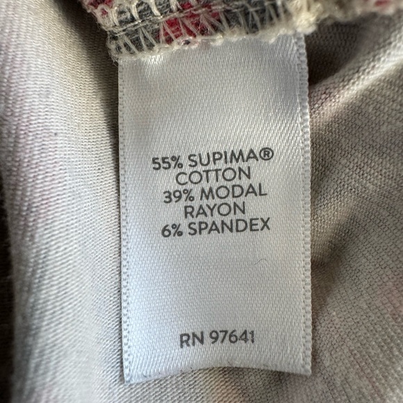 J. Jill Tunic Top Supima Cotton Modal Ikat Print Boho Pink Blue Size Medium - Picture 7 of 7